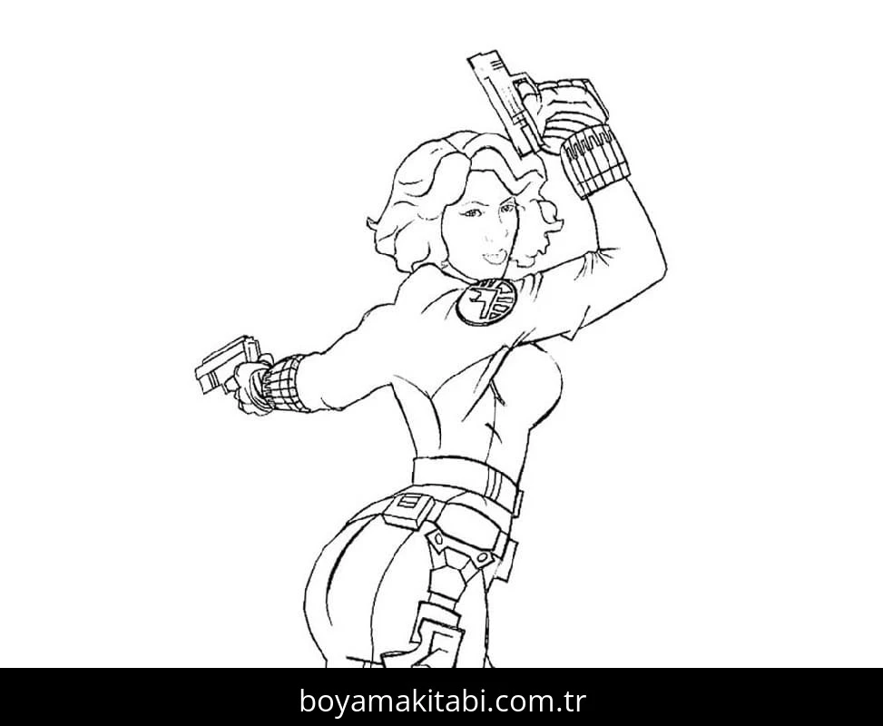 Black Widow boyama sayfası – kolay boyama, eğitici aktivite
