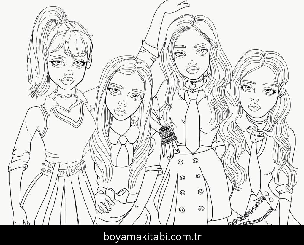 Blackpink boyama sayfası – yaratıcılık, eğlenceli etkinlik