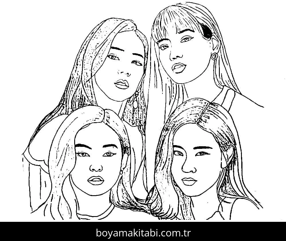 Blackpink boyama sayfası – eğlenceli etkinlik, el becerilerini geliştirir
