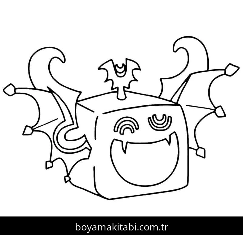 Blox Fruits boyama sayfası – çocuk aktivitesi, PDF indir