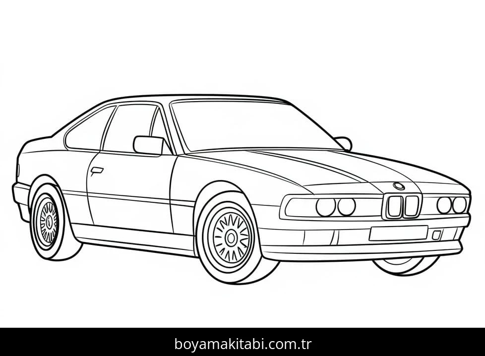 BMW boyama sayfası – çocuklar için, çizgi film temalı