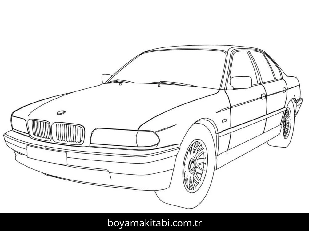 BMW boyama sayfası – kolay boyama, eğitici aktivite