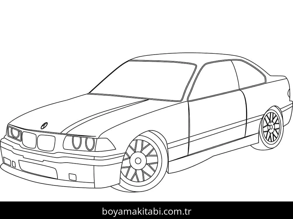 BMW boyama sayfası – el becerilerini geliştirir, boyama çalışması