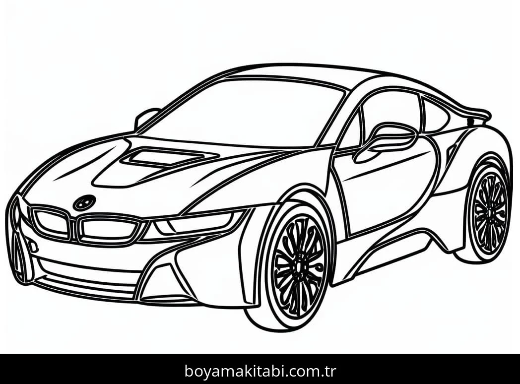 BMW boyama sayfası – keyifli zaman, renkli çizimler