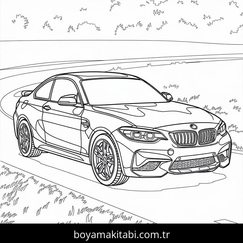 BMW boyama sayfası – çocuk aktivitesi, PDF indir