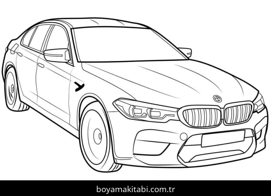 BMW boyama sayfası – sanatsal çalışma, çocuklar için