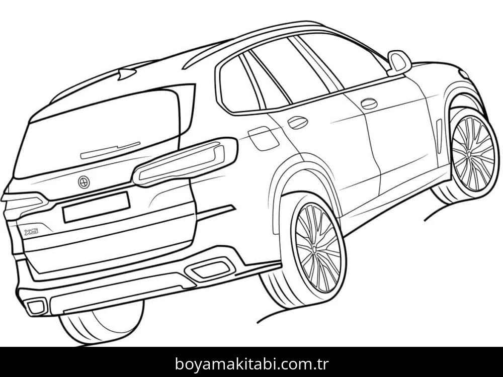 BMW boyama sayfası – renkli çizimler, okul öncesi