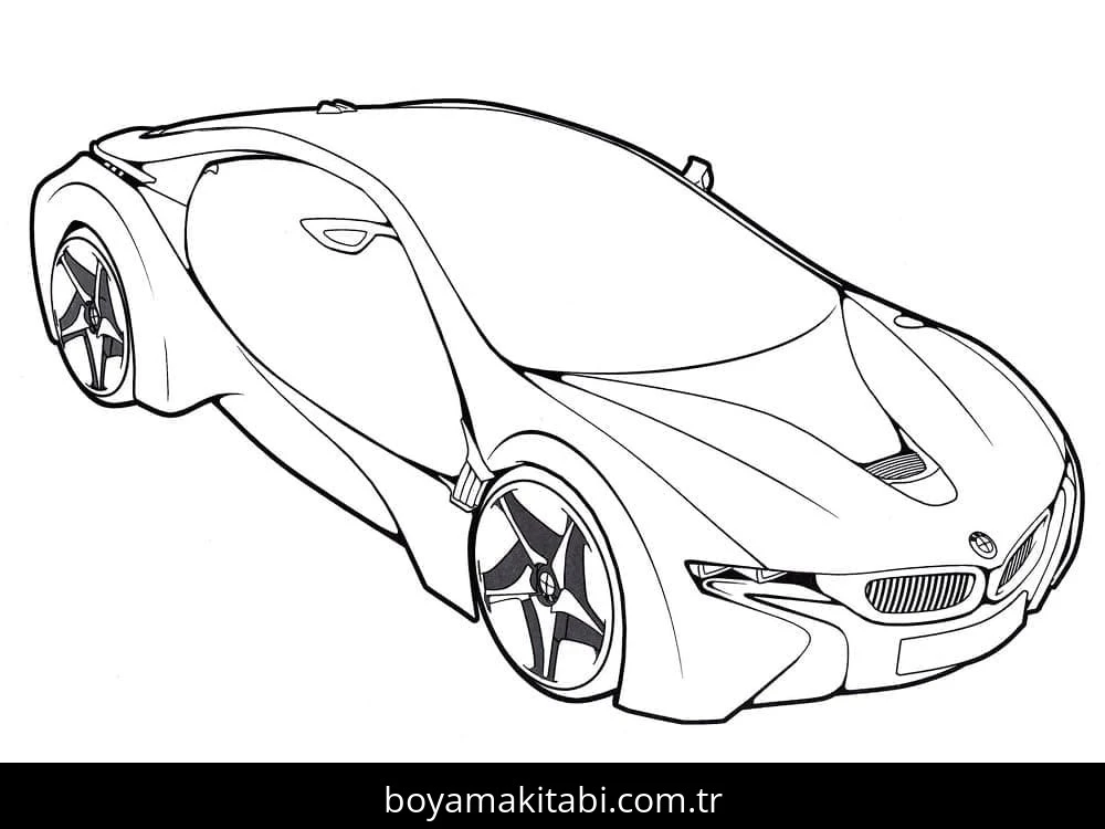 BMW boyama sayfası – kolay boyama, eğitici aktivite