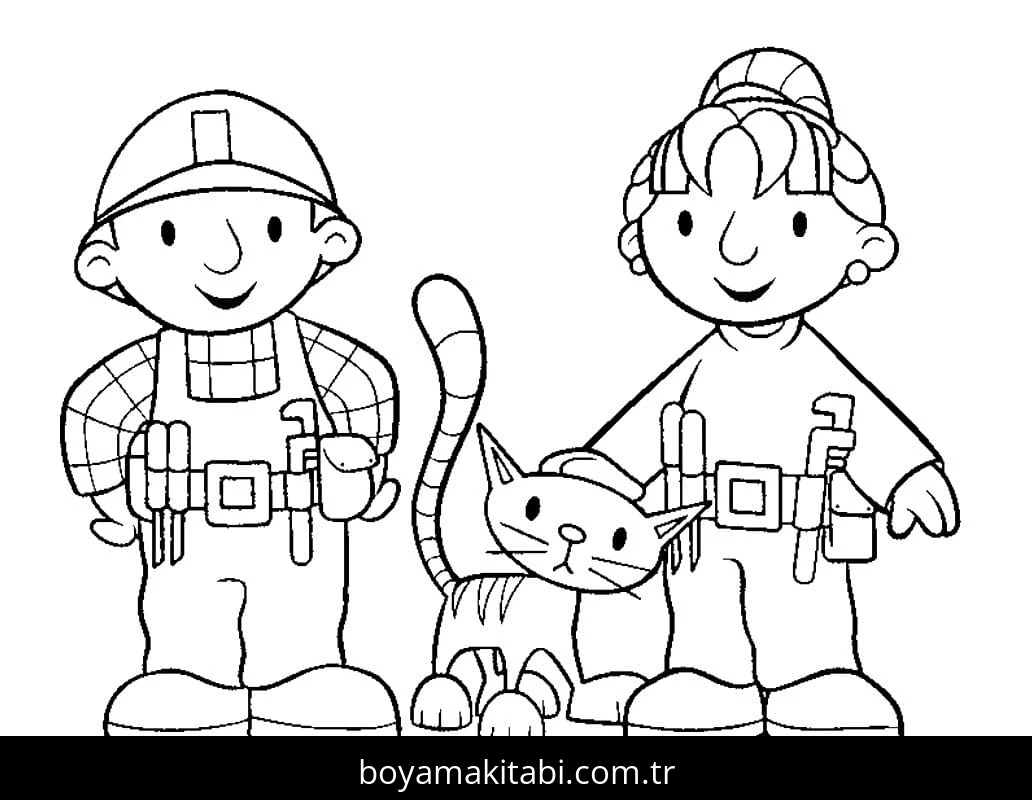Bob Usta boyama sayfası – boyama etkinliği, çocuk aktivitesi