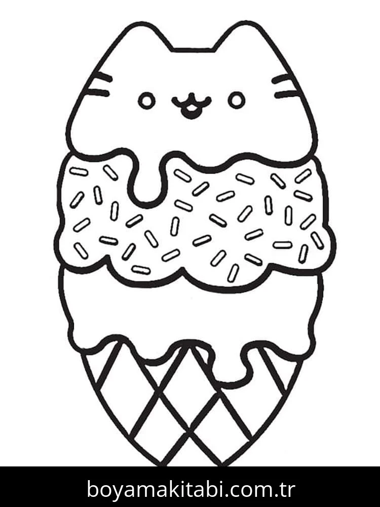 Pusheen boyama sayfası – çocuklar için, çizgi film temalı