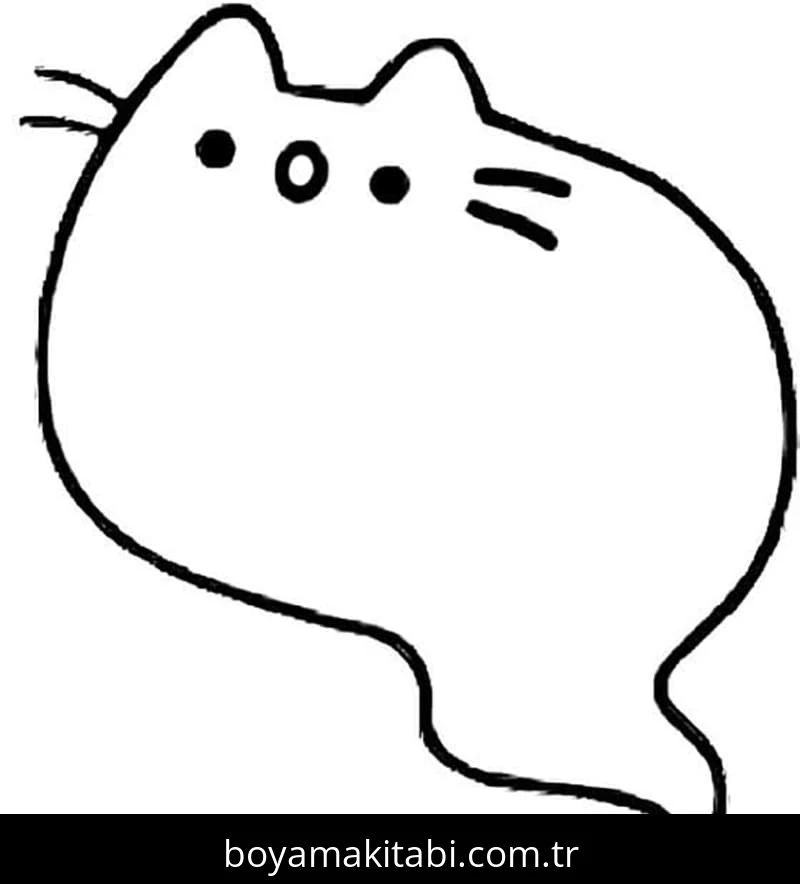 Pusheen boyama sayfası – okul öncesi, evde etkinlik