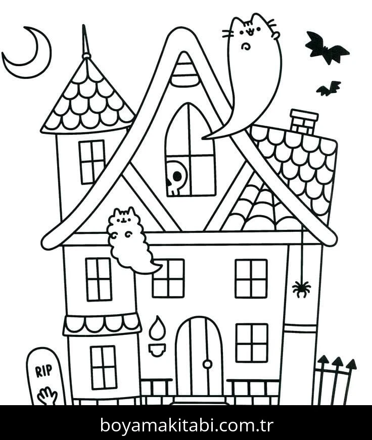 Pusheen boyama sayfası – boyama etkinliği, çocuk aktivitesi