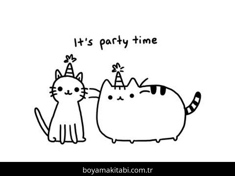 Pusheen boyama sayfası – yaratıcılık, eğlenceli etkinlik