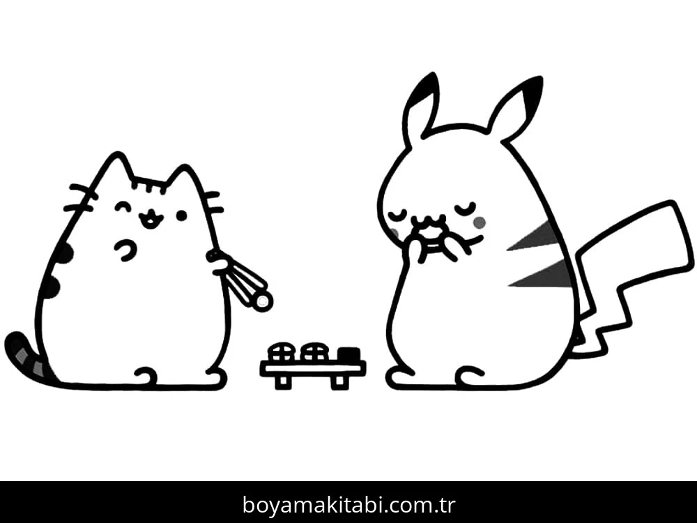 Pusheen boyama sayfası – boyama çalışması, yaratıcılığı geliştirir