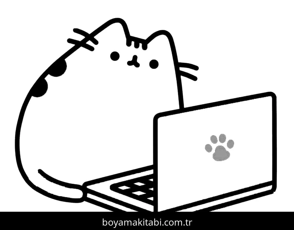 Pusheen boyama sayfası – boyama çalışması, yaratıcılığı geliştirir