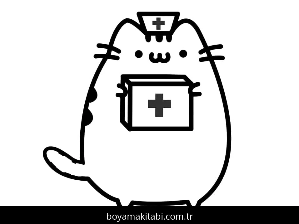 Pusheen boyama sayfası – boyama etkinliği, çocuk aktivitesi