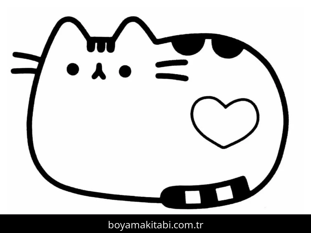 Pusheen boyama sayfası – keyifli zaman, renkli çizimler