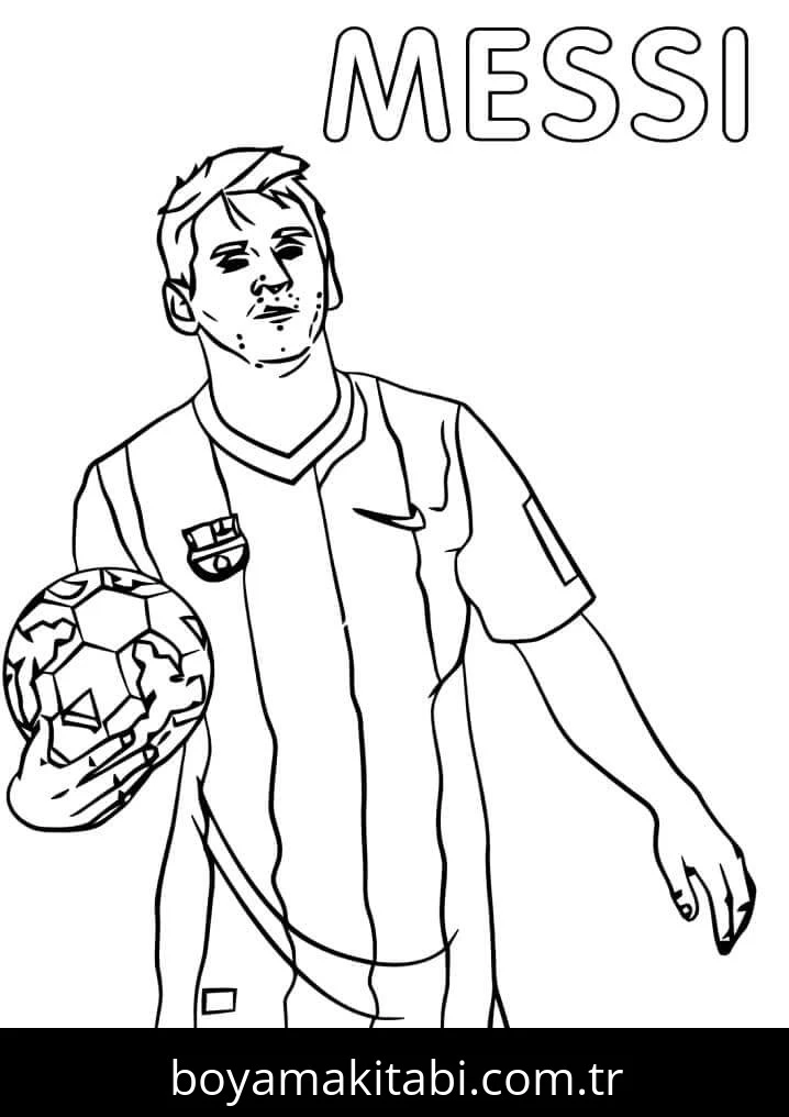 Lionel Messi boyama sayfası – keyifli zaman, renkli çizimler