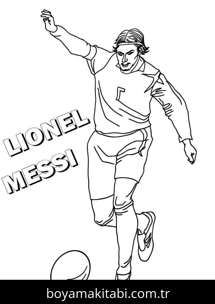 Lionel Messi boyama sayfası – çocuklar için, çizgi film temalı