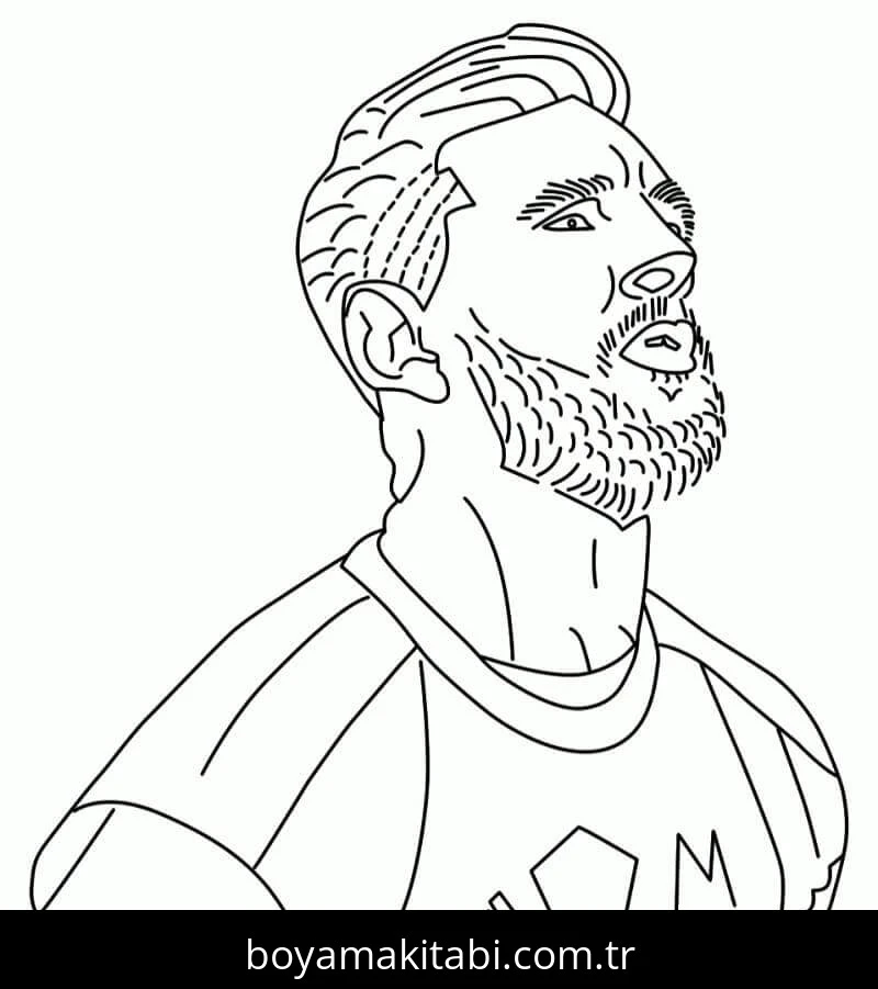 Lionel Messi boyama sayfası – kolay boyama, eğitici aktivite