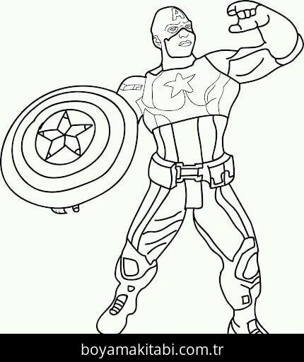 Captain America boyama sayfası – eğlenceli etkinlik, el becerilerini geliştirir