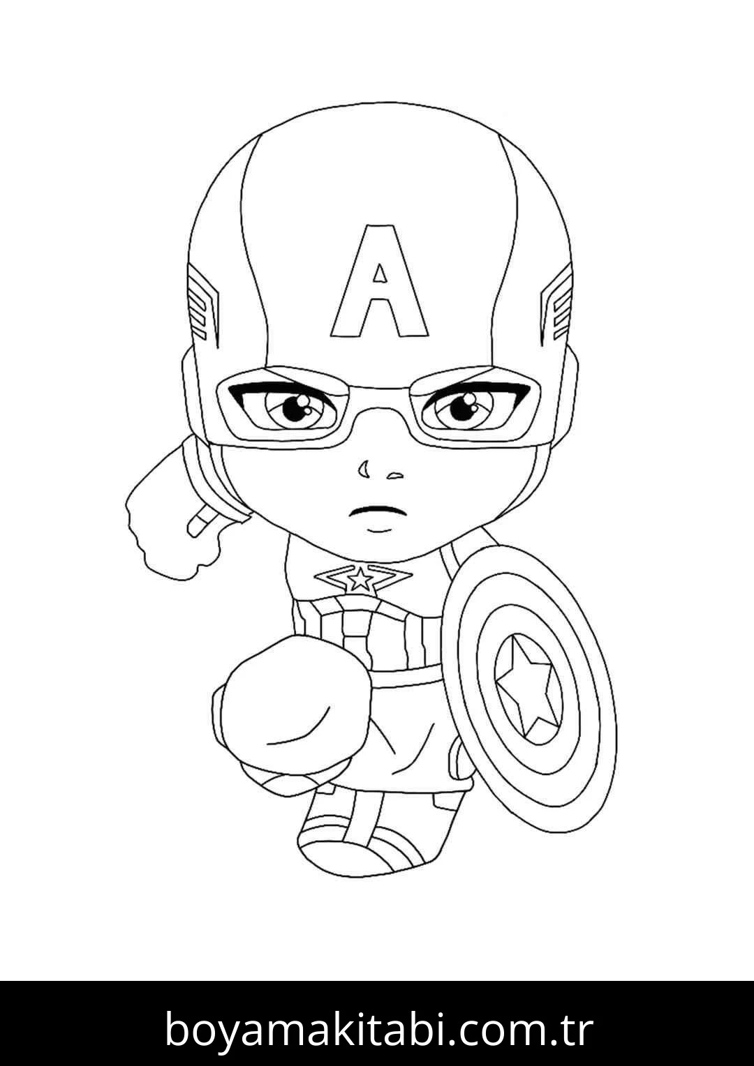 Captain America boyama sayfası – evde etkinlik, ücretsiz yazdır