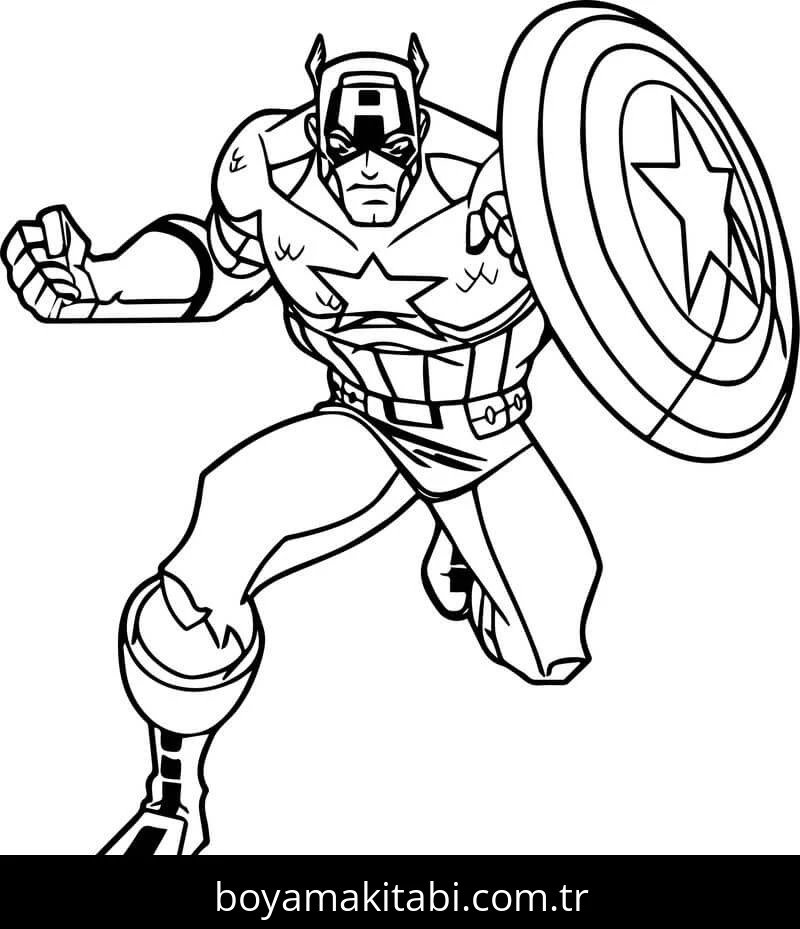 Captain America boyama sayfası – okul öncesi, evde etkinlik