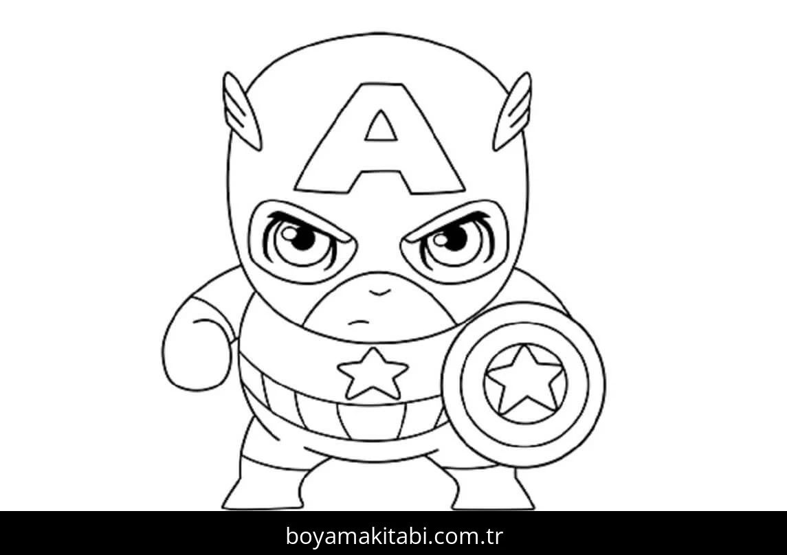 Captain America boyama sayfası – eğitici aktivite, yaratıcılık