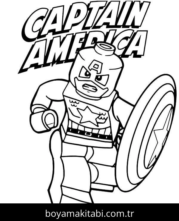 Captain America boyama sayfası – yaratıcılık, eğlenceli etkinlik