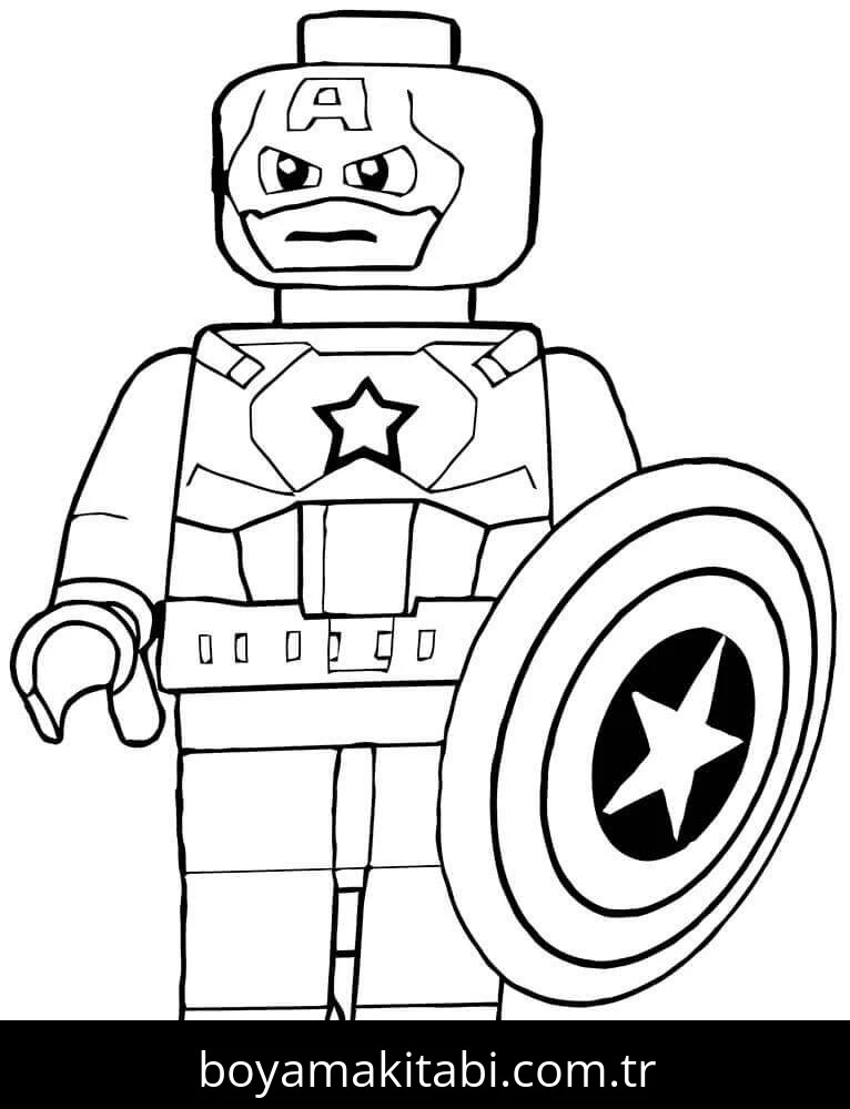 Captain America boyama sayfası – boyama çalışması, yaratıcılığı geliştirir
