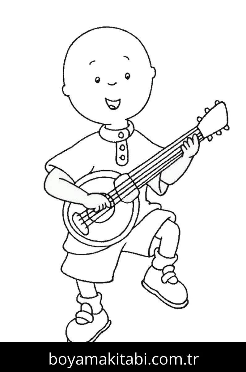 Gitar boyama sayfası – yaratıcılık, eğlenceli etkinlik