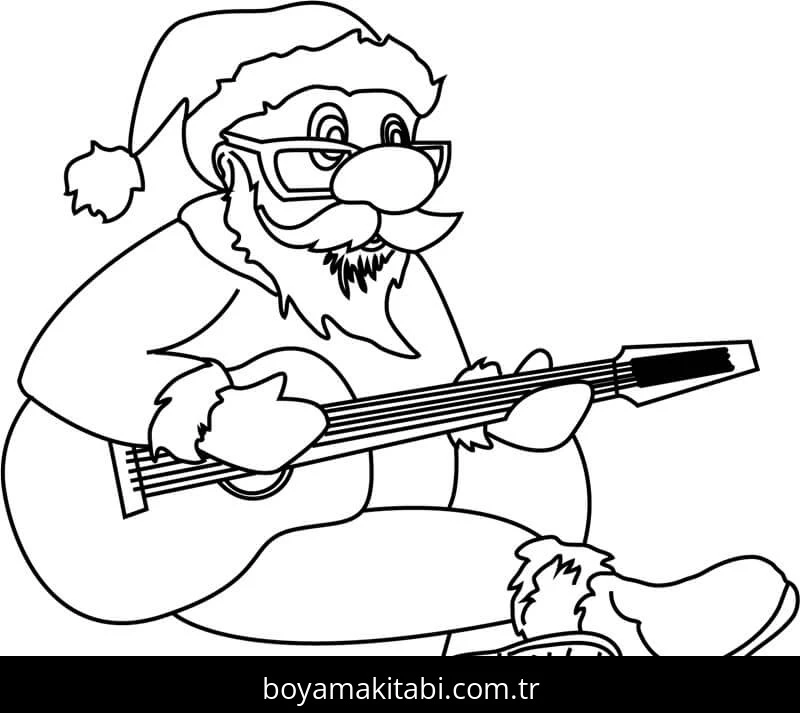Gitar boyama sayfası – eğlenceli etkinlik, el becerilerini geliştirir