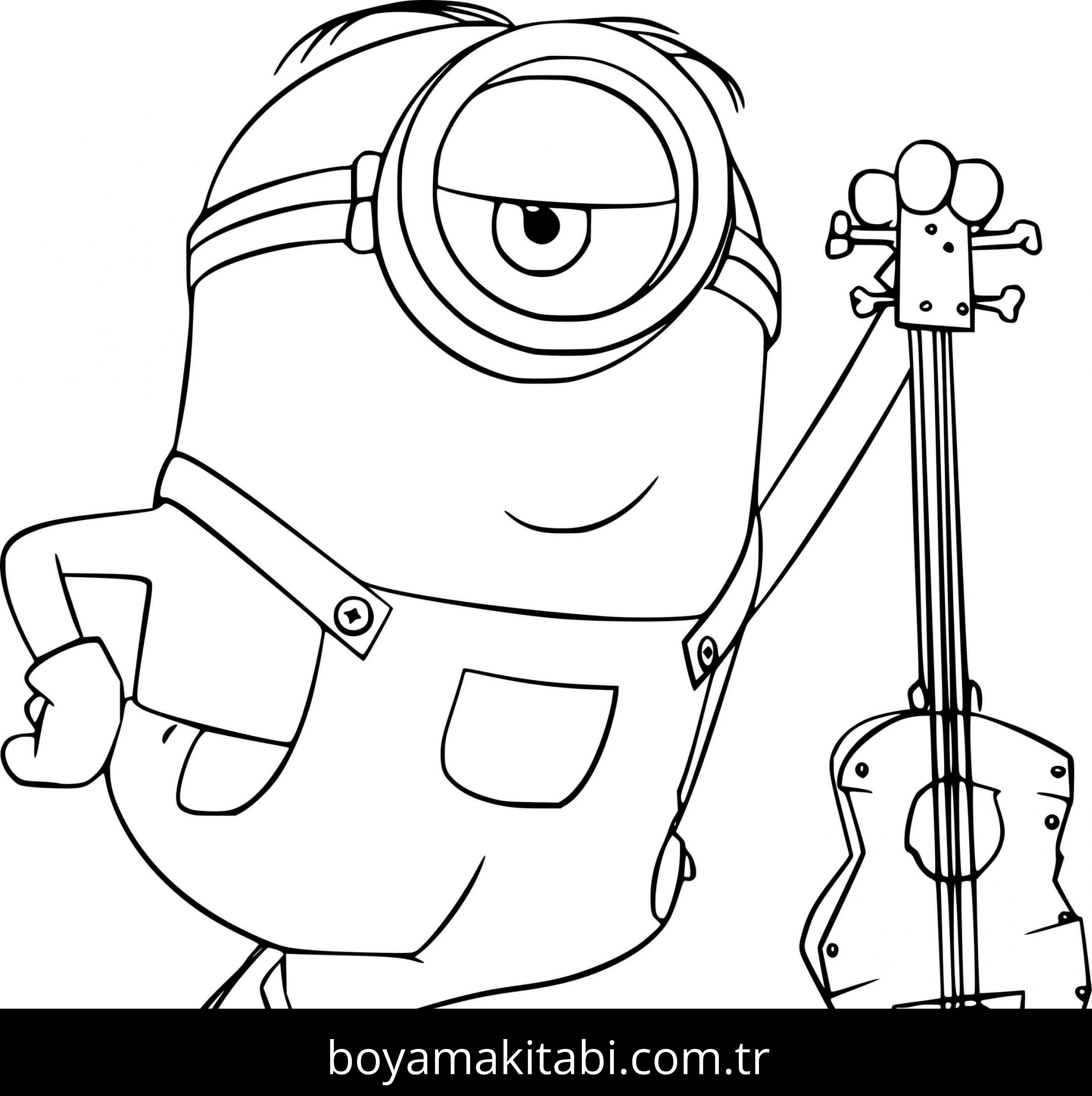 Gitar boyama sayfası – renkli çizimler, okul öncesi