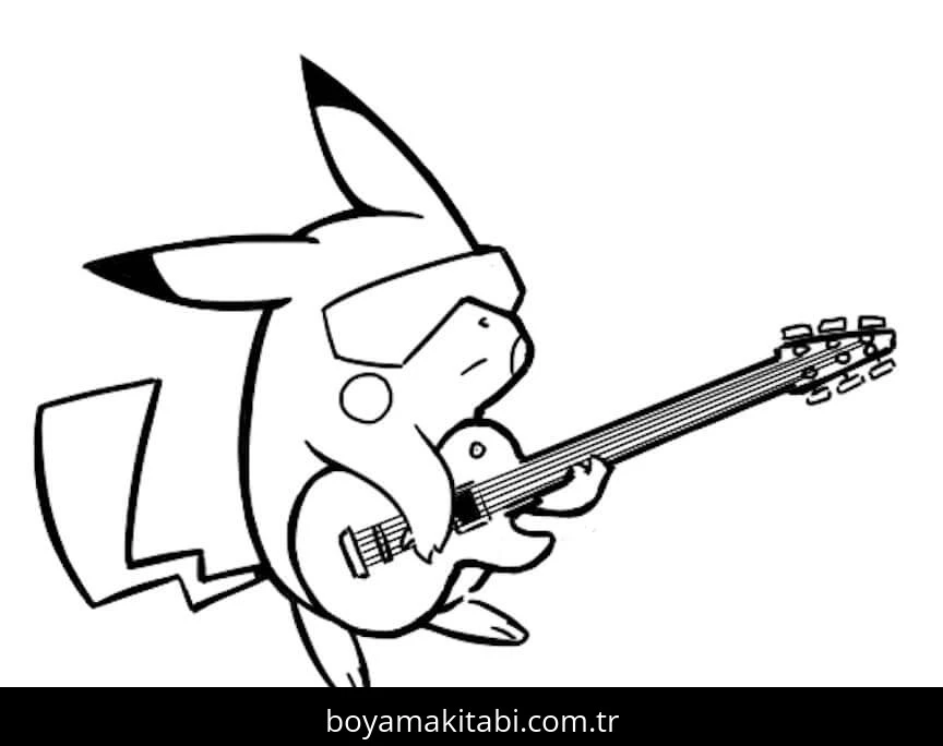 Gitar boyama sayfası – yaratıcılık, eğlenceli etkinlik