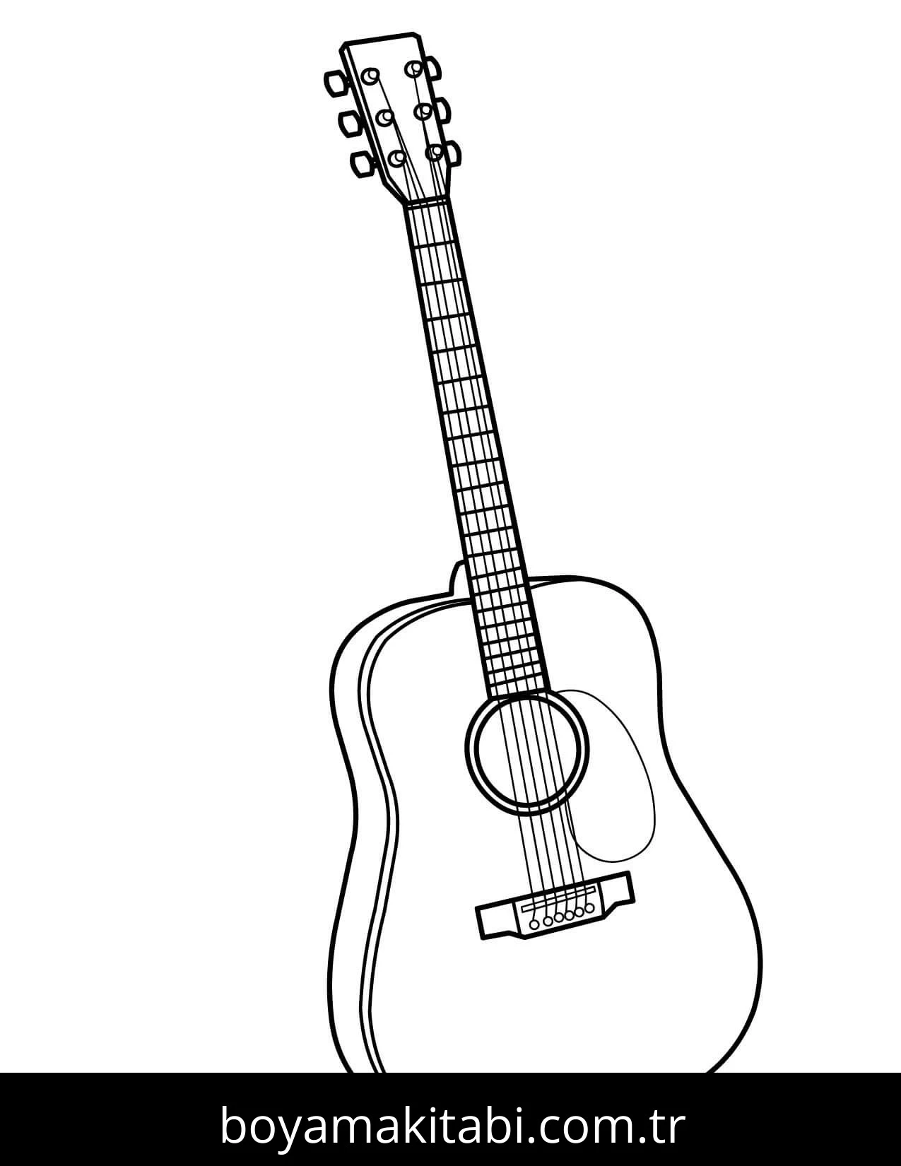 Gitar boyama sayfası – ücretsiz yazdır, boyama etkinliği
