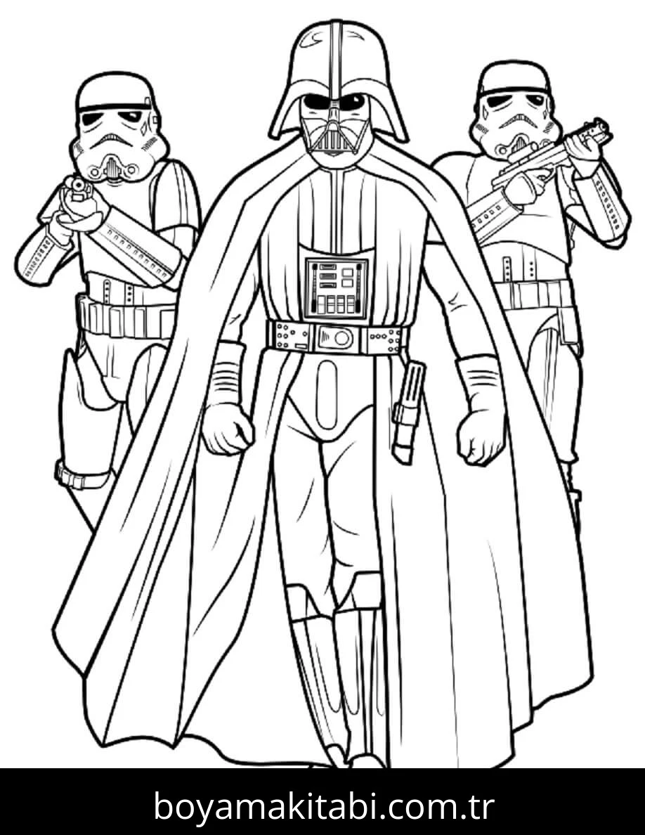 Star Wars boyama sayfası – renkli çizimler, okul öncesi