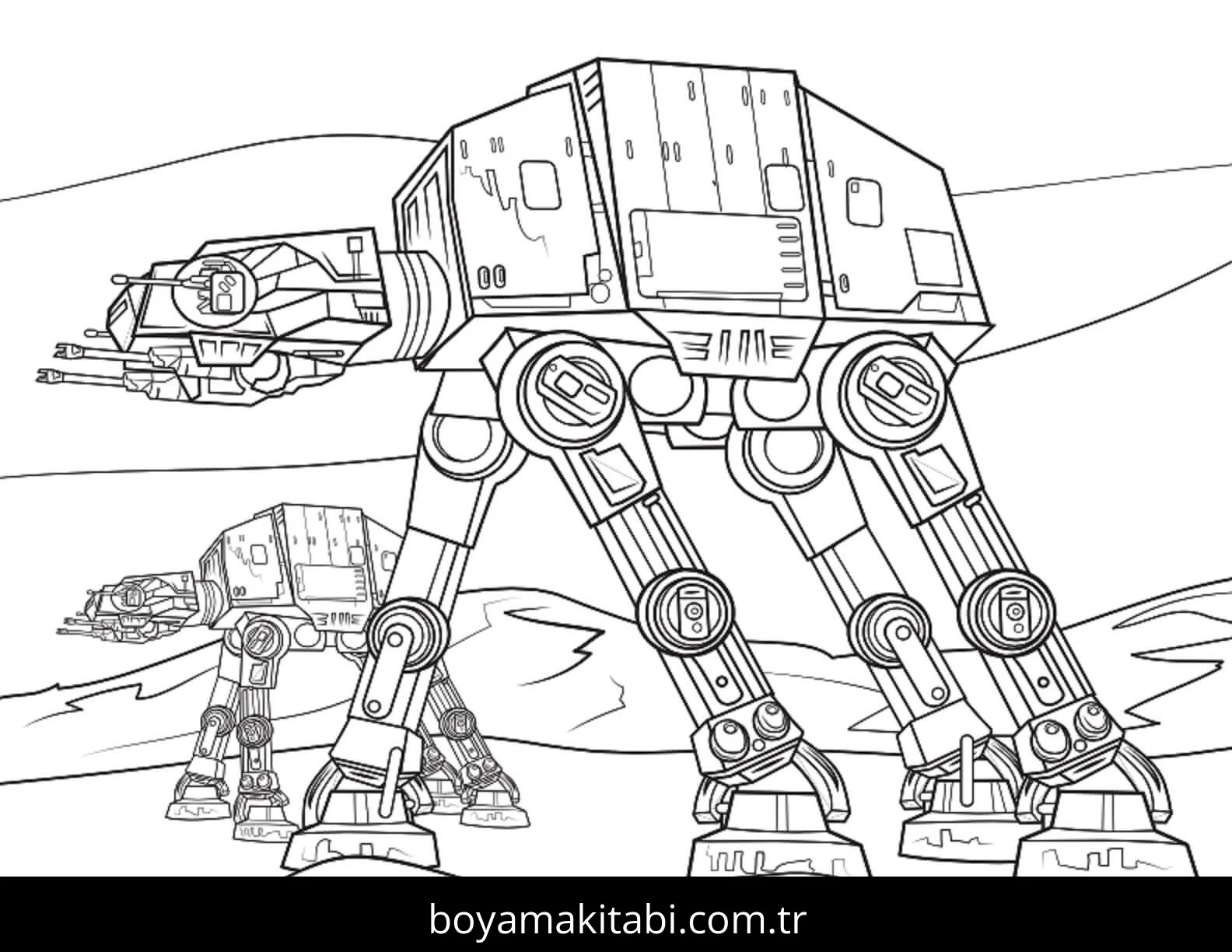 Star Wars boyama sayfası – çizgi film temalı, basit çizim