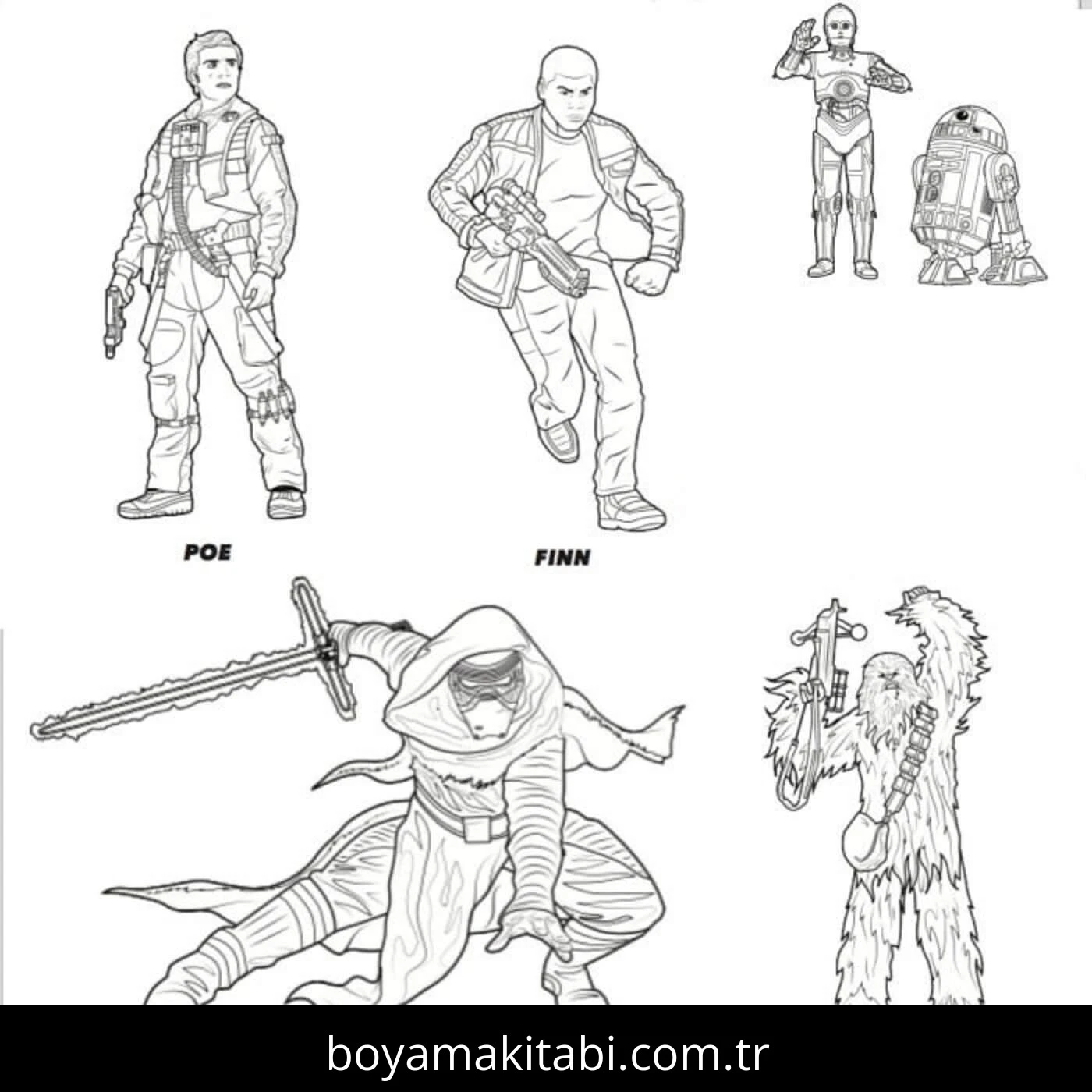 Star Wars boyama sayfası – keyifli zaman, renkli çizimler