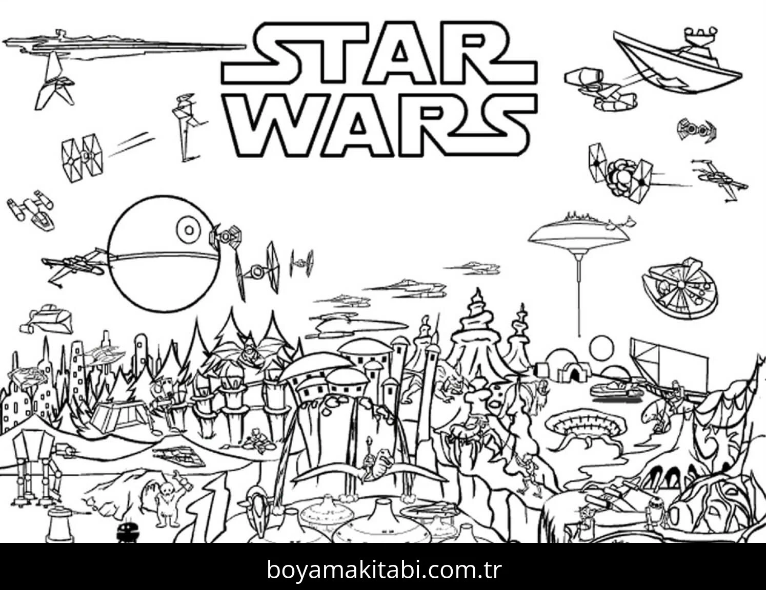 Star Wars boyama sayfası – sanatsal çalışma, çocuklar için