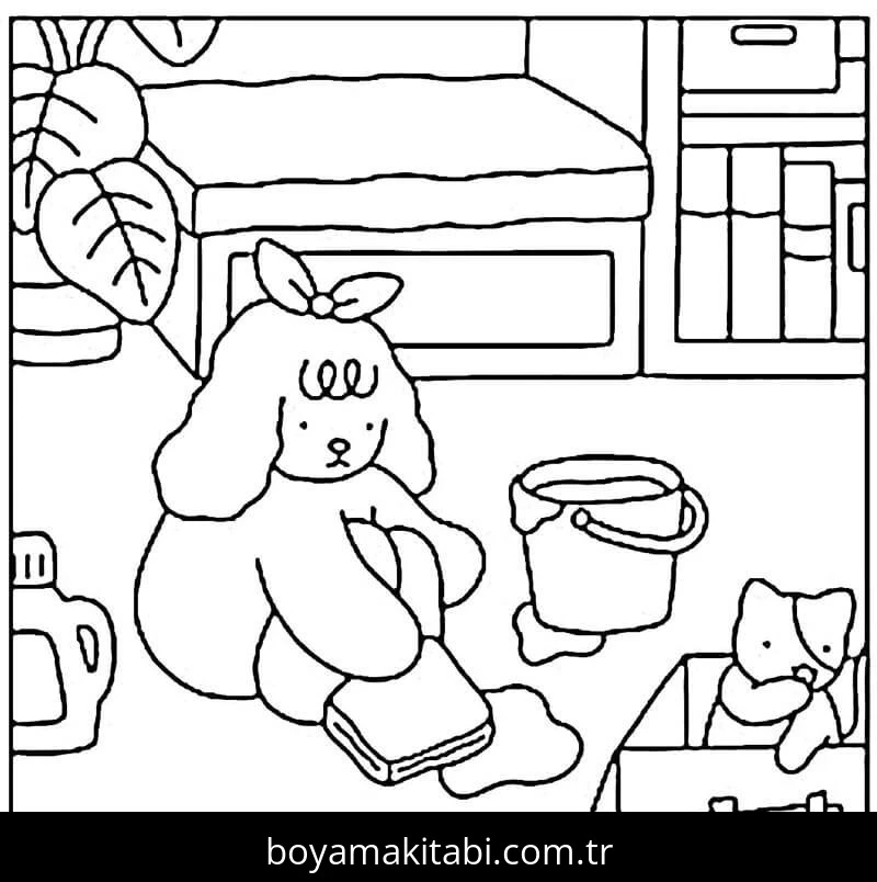 Bobbie Goods boyama sayfası – kolay boyama, eğitici aktivite