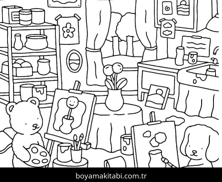 Bobbie Goods boyama sayfası – renkli çizimler, okul öncesi