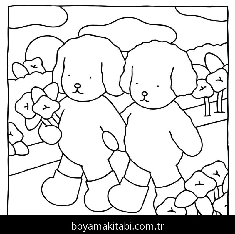 Bobbie Goods boyama sayfası – kolay boyama, eğitici aktivite