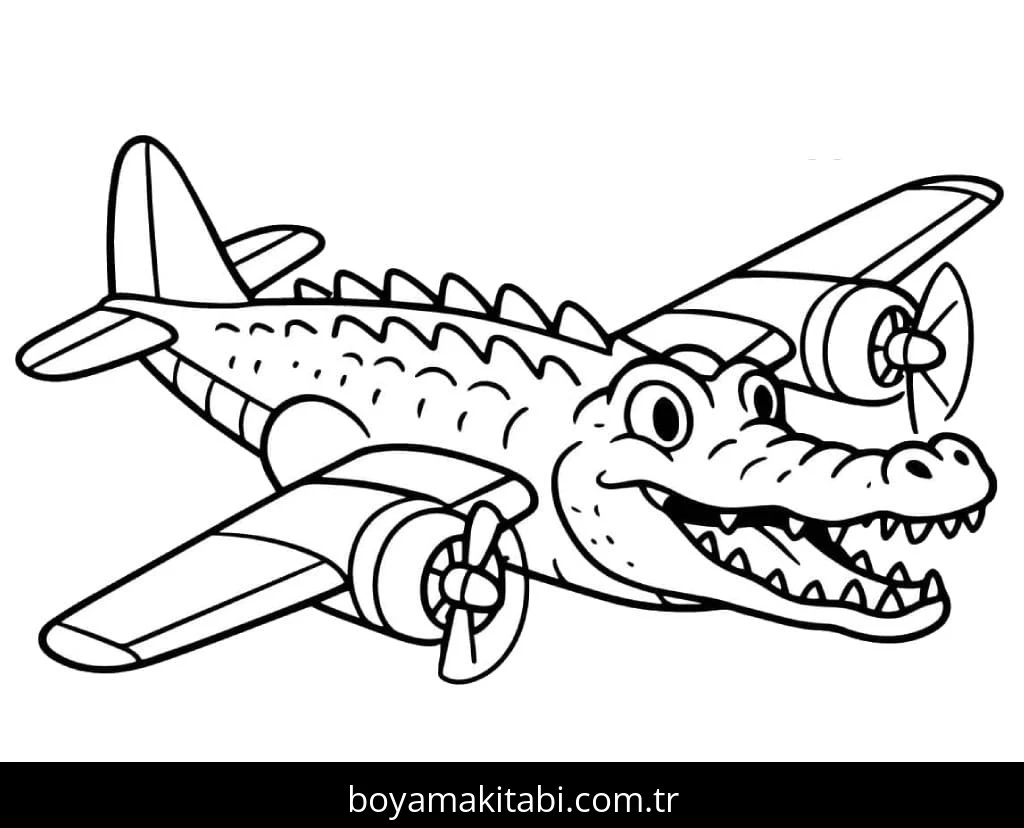Bombardiro Crocodilo boyama sayfası – okul öncesi, evde etkinlik