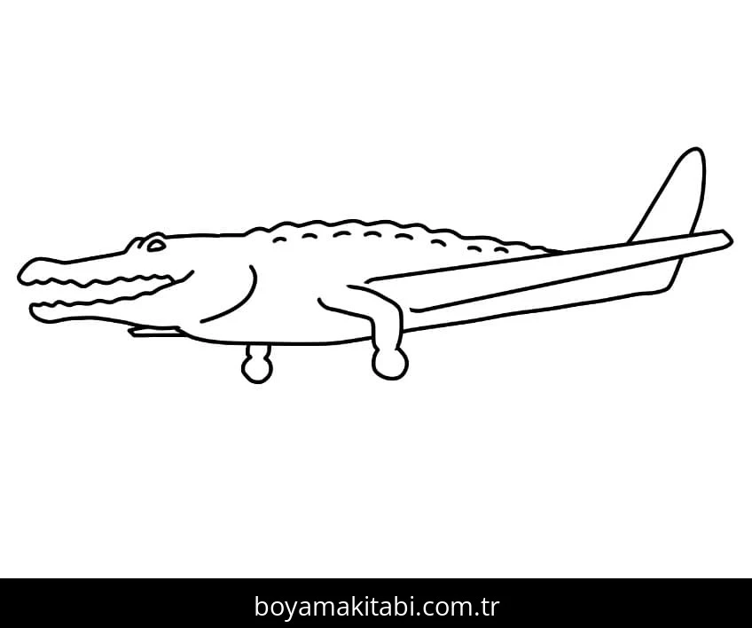 Bombardiro Crocodilo boyama sayfası – eğitici aktivite, yaratıcılık