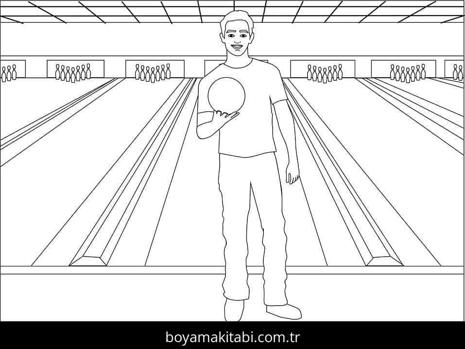 Bowling boyama sayfası #52 – renkli çizimler, dikkat ve odaklanma geliştirir