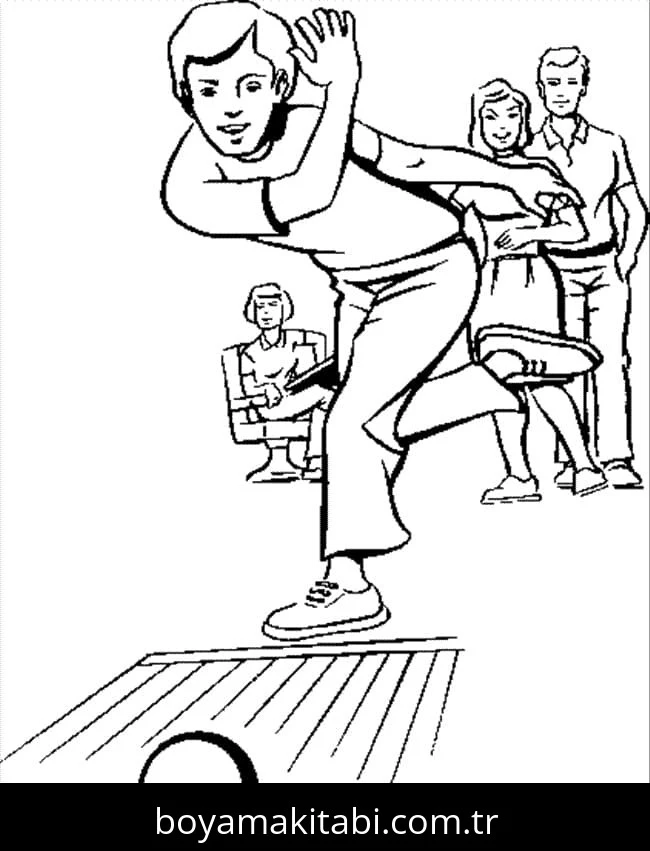 Bowling boyama sayfası – sevimli karakter, sanatsal çalışma