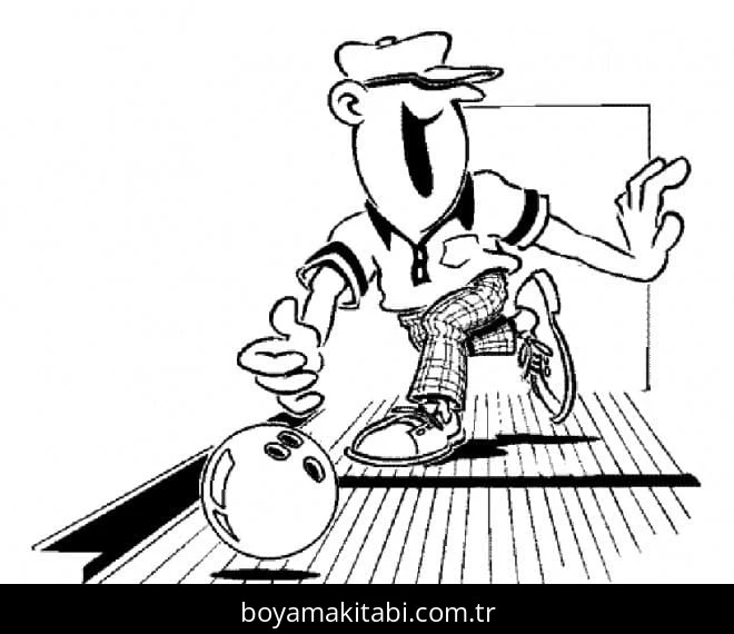 Bowling boyama sayfası – basit çizim, kolay boyama