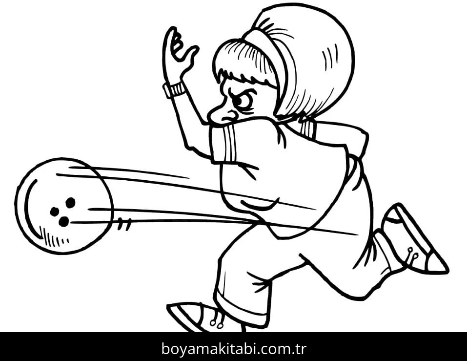 Bowling boyama sayfası – renkli çizimler, okul öncesi
