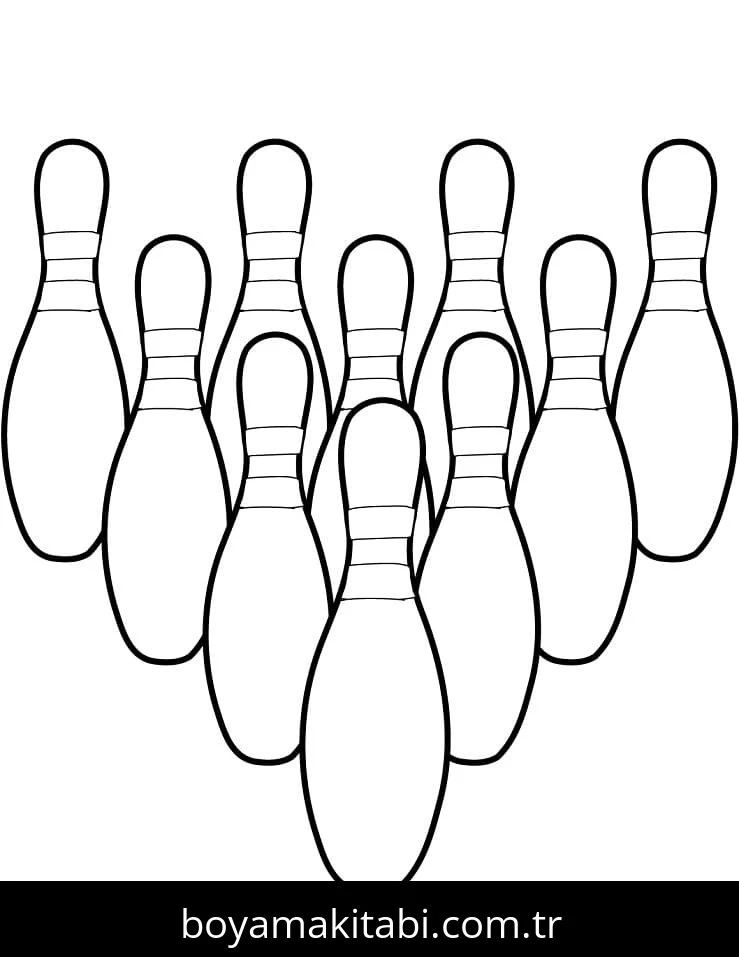 Bowling boyama sayfası – kolay boyama, eğitici aktivite