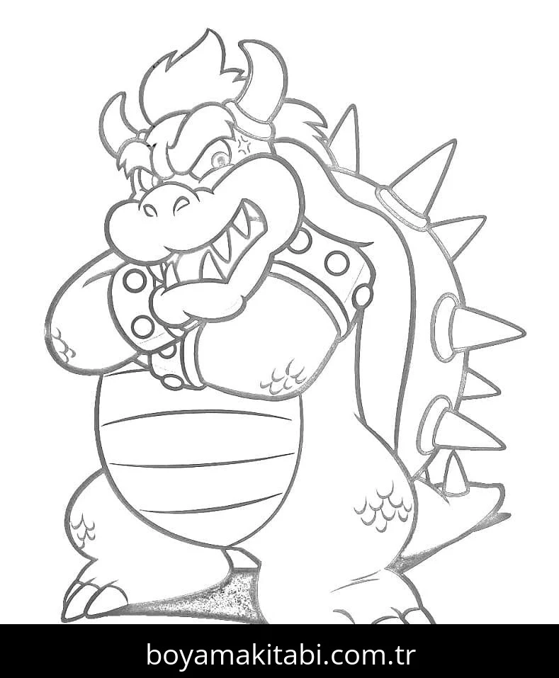 Bowser boyama sayfası – eğitici aktivite, yaratıcılık